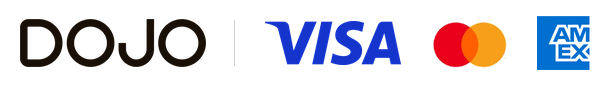 Payments powered by Dojo. Accepted payment methods include Mastercard, Visa and American Express.