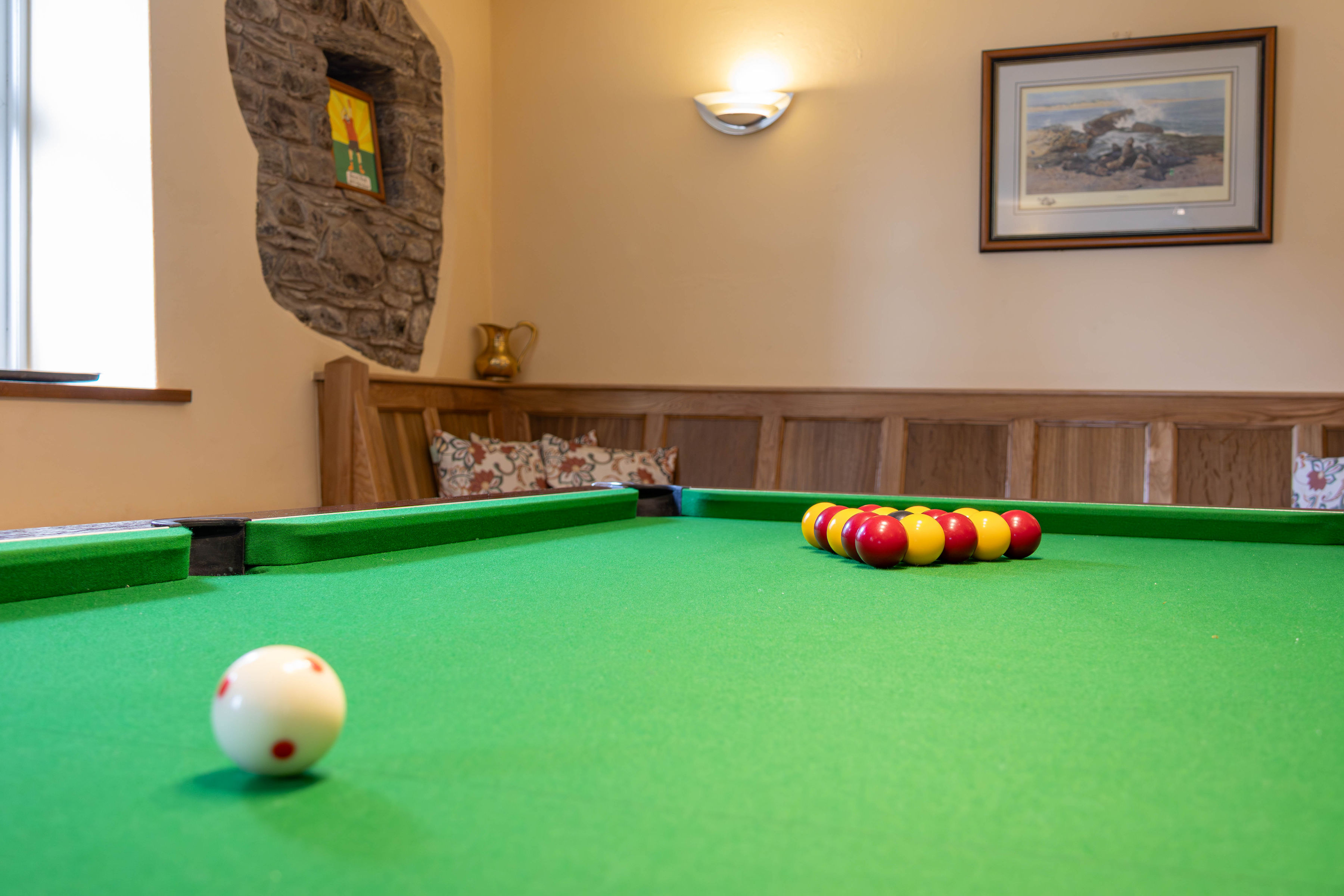 Games room and relaxed pub spaces at the Pentre Arms